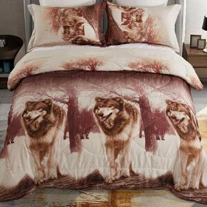 Bedding Ammybeddings 4 Pieces Kids Galaxy Wolf Bedding Set Twin 3d Purple Space Wolf Bed Set 1 Duvet Cover 1 Flat Sheet 2 Pillow Shams Cool Girls Boys Stylish Bedroom Decor No