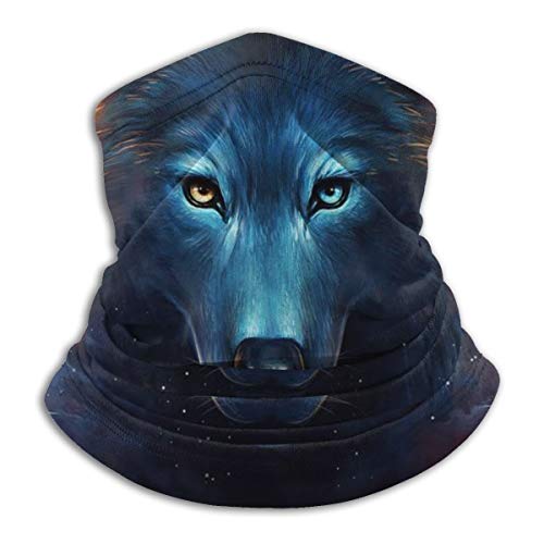 Face Mask Fantasy Wolf Moon Galaxy Neck Gaiter Bandanas for Dust Wind ...