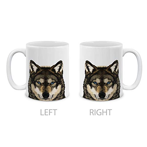 MUGBREW Cute Animal Gray Wolf Ceramic Coffee Mug Tea Cup, 11 OZ - Save ...